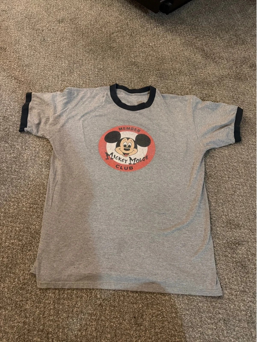 Vintage Walt Disney World "Mickey Mouse Club Member" graphic ringer t-shirt